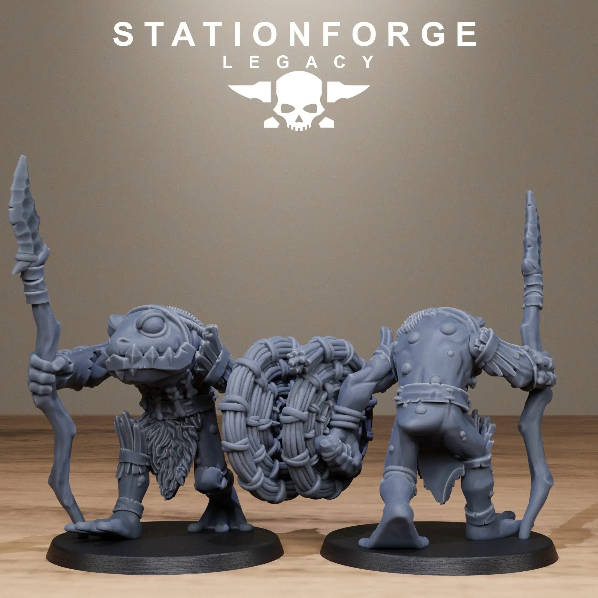 3D Printed Bogkin Spearmen by StationForge Miniatures by Last Hope Miniatures