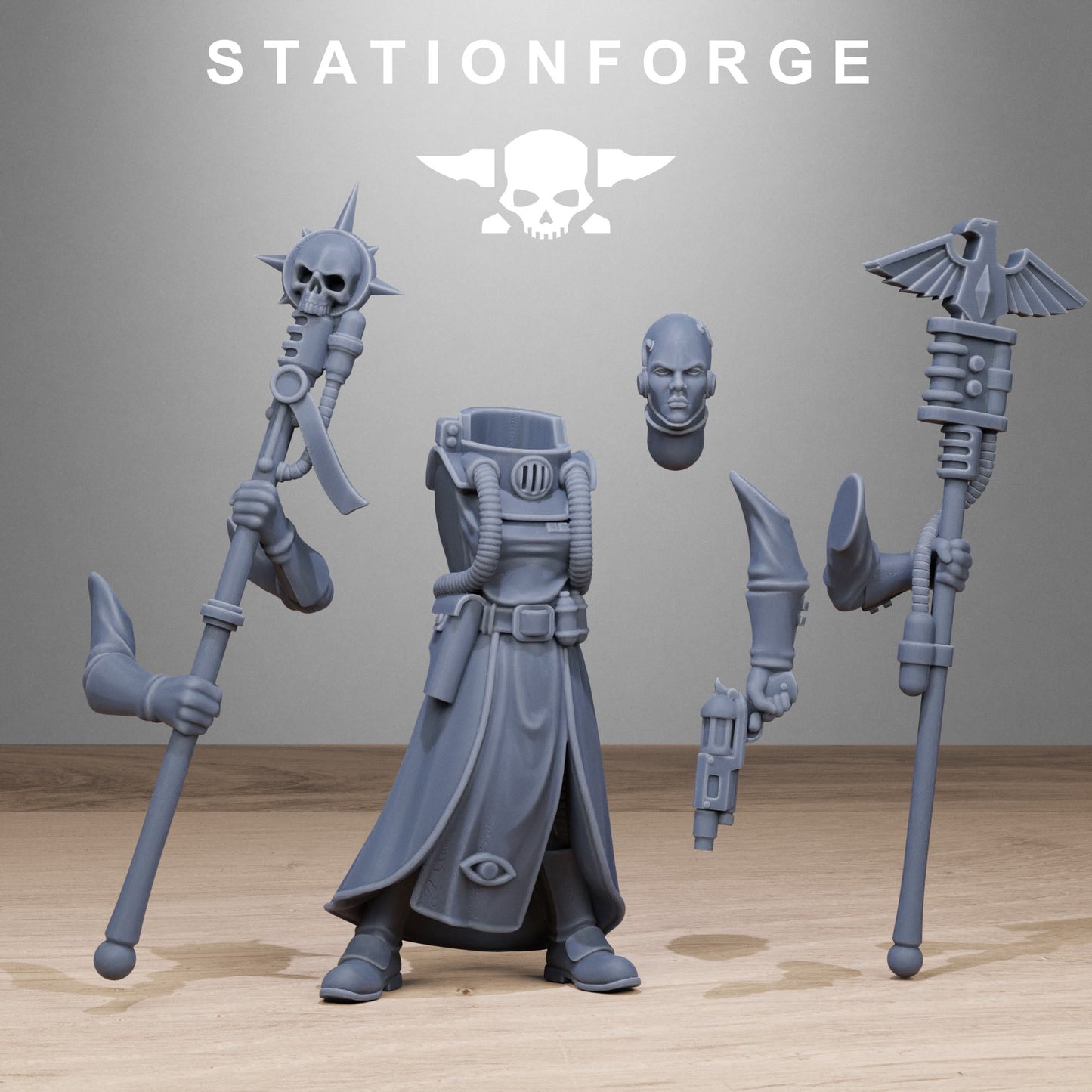 3D Printed GrimCorp Seers by StationForge Miniatures