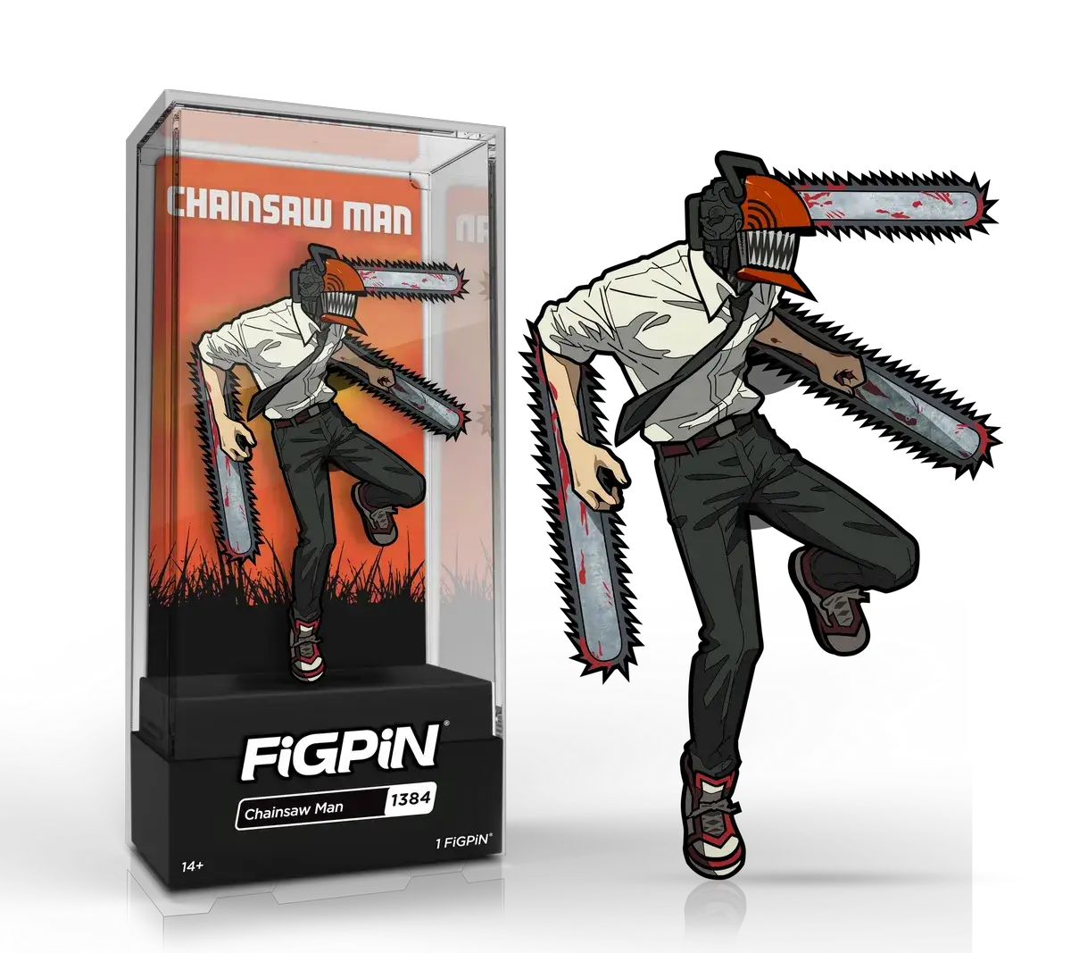 FiGPiN Chainsaw Man enamel pin featuring detailed character design, collectible pin from THE MIGHTY HOBBY SHOP.