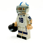 #18 QB Indy Football Player Minifig made using LEGO parts - B3 Customs by B3 Customs