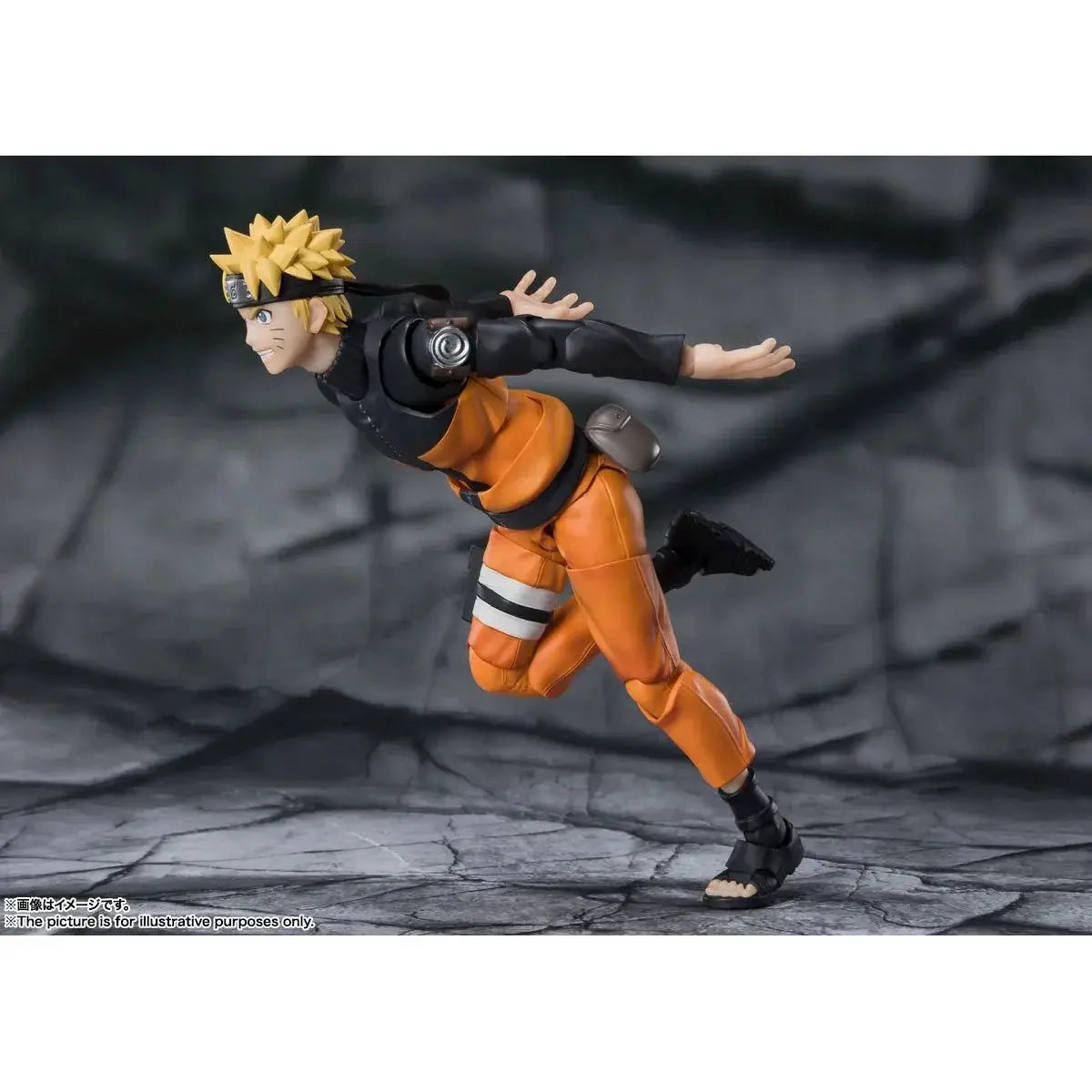 Naruto Uzumaki S.H.Figuarts action figure from Naruto Shippuden, featuring detailed costume and dynamic pose.