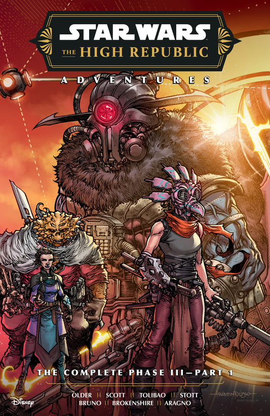 Book cover of 'Star Wars: The High Republic Adventures' with characters and creature illustration.