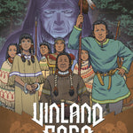 Cover of 'Vinland Saga' Book Fourteen featuring characters in traditional attire with a dark figure in the background.