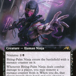 Biting-Palm Ninja (NEO-452) - Kamigawa: Neon Dynasty: (Extended Art)