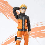 S.H.Figuarts Naruto Uzumaki Naruto Shippuden action figure from NARUTOP99 Edition, detailed pose with orange ninja outfit and accessories.
