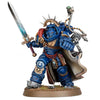 Warhammer 40,000 Space Marines Captain in Gravis Armour, detailed miniature figure with armor and weaponry, from THE MIGHTY HOBBY SHOP.