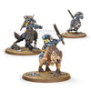Warhammer 40,000 Space Wolves Thunderwolf Cavalry miniature model, detailed figures with armored wolves and warriors ready for battle.