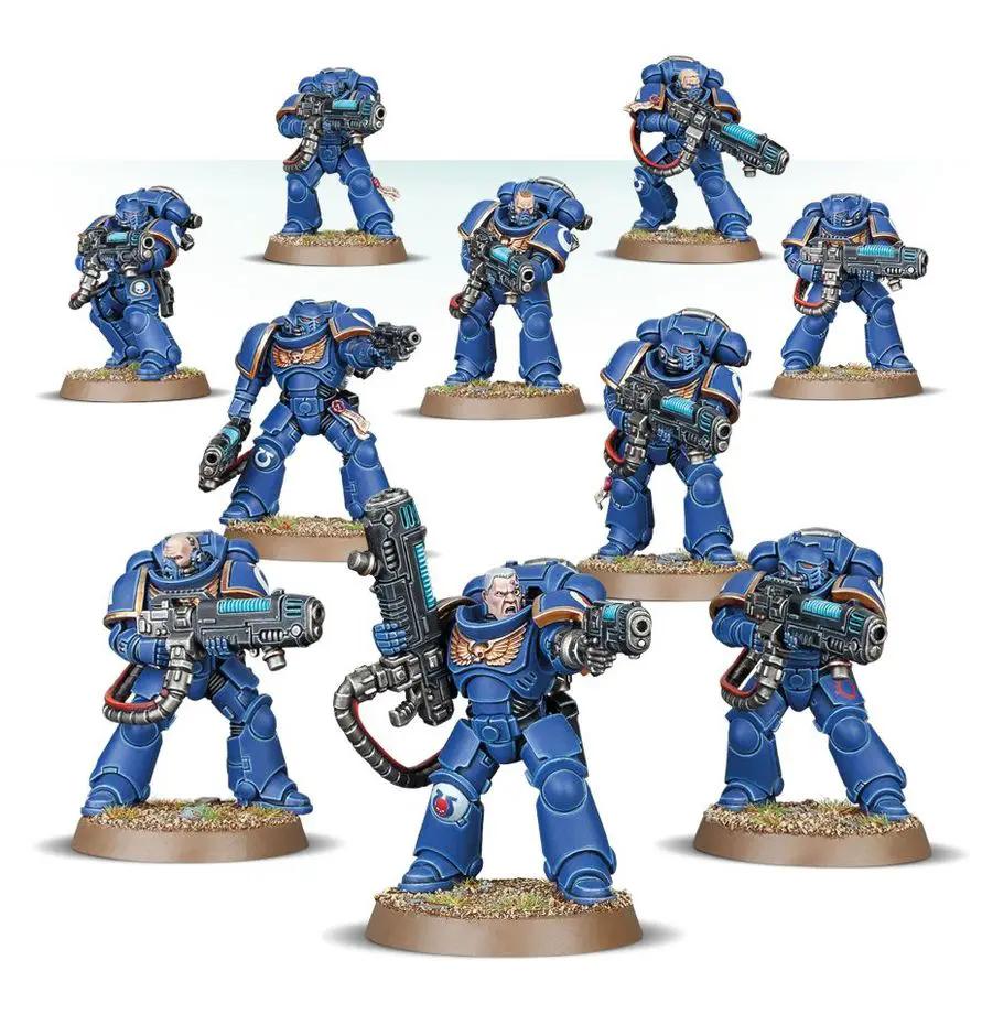 Space Marines Hellblaster Squad miniatures from THE MIGHTY HOBBY SHOP, featuring detailed Primaris models with plasma weaponry.