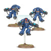Space Marines Inceptor Squad from THE MIGHTY HOBBY SHOP, featuring armored soldiers with jump packs and ranged weaponry.