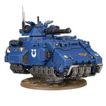 Space Marines Gladiator Lancer tank model from THE MIGHTY HOBBY SHOP, detailed miniature with weapons and armor.