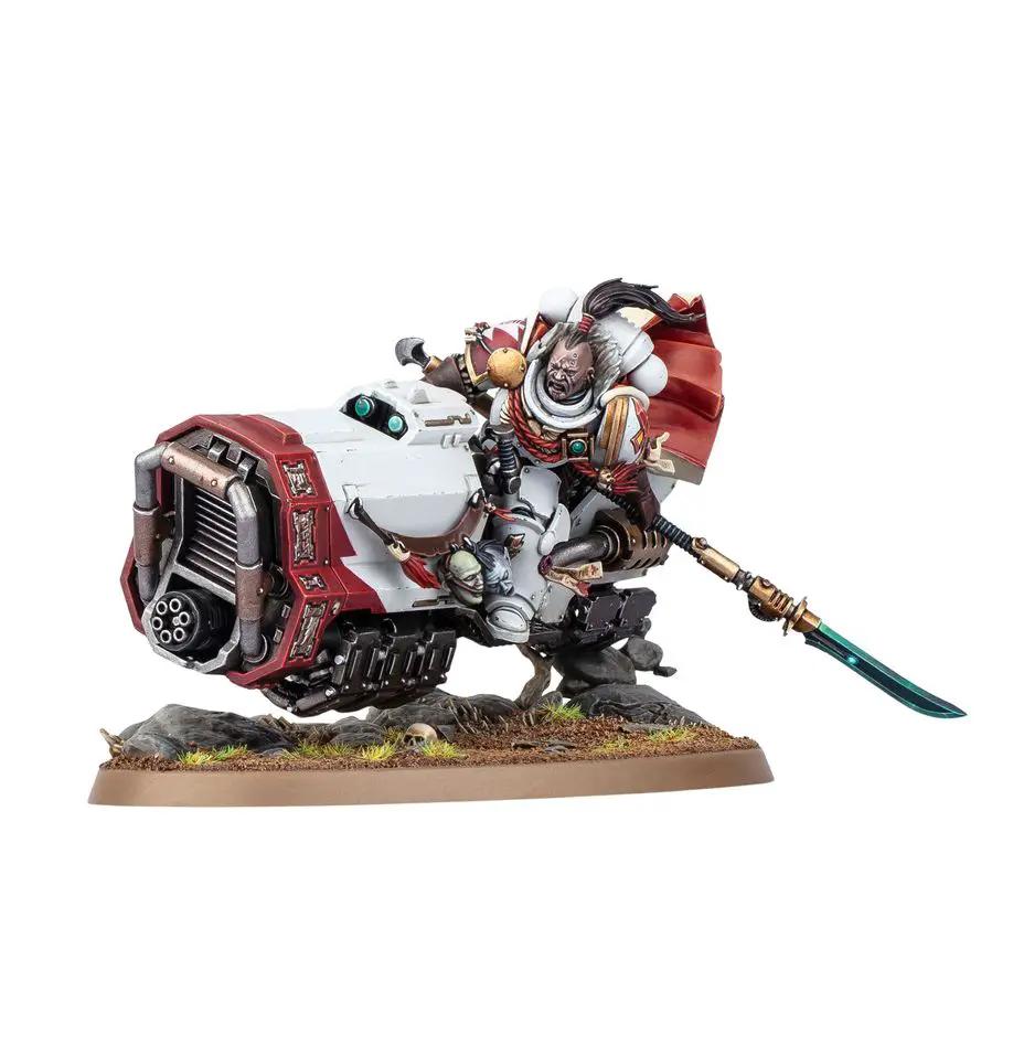 White Scars Warhammer 40,000 Suboden Khan miniature from The Mighty Hobby Shop, detailed space marine figure.