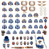 Ultramarines Space Marine upgrades and transfer sheet with detailed decals and markings for tabletop gaming.