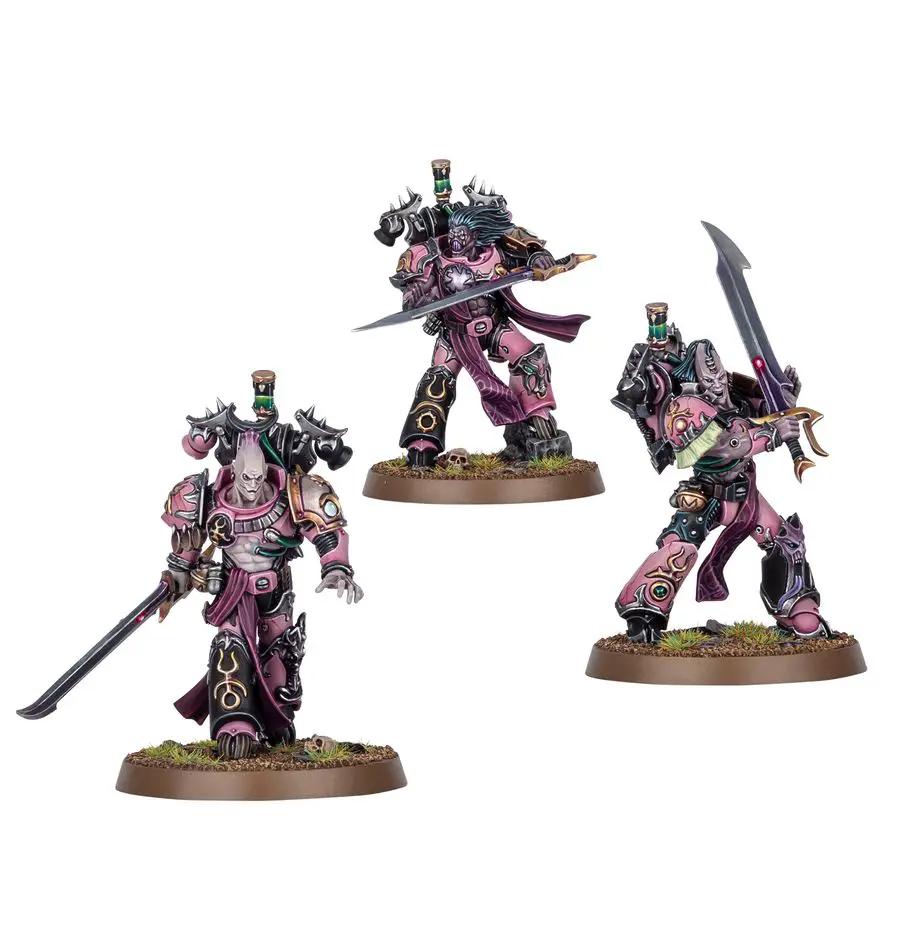 Close-up of Flawless Blades from THE MIGHTY HOBBY SHOP, showing sharp, detailed miniature hobby blades on a neutral background.