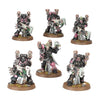 Noise Marines from Warhammer 40,000, detailed plastic miniatures with weapons and armor, posed for tabletop gaming.