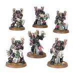 Noise Marines from Warhammer 40,000, detailed plastic miniatures with weapons and armor, posed for tabletop gaming.