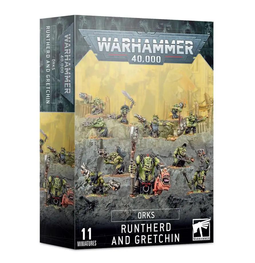 Warhammer Ork Gretchin miniature from THE MIGHTY HOBBY SHOP, featuring detailed green-skinned Gretchin figures with Ork accessories.