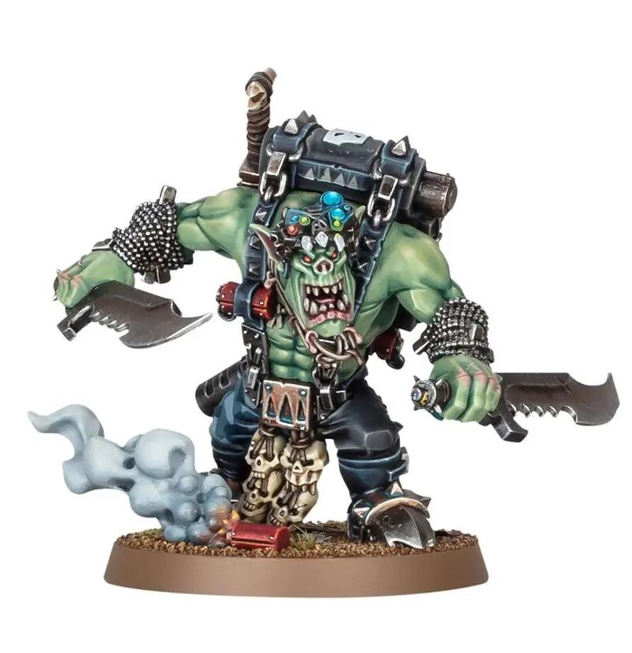 Warhammer 40,000 Orks Boss Snikrot miniature from THE MIGHTY HOBBY SHOP, detailed model with green skin and combat gear.