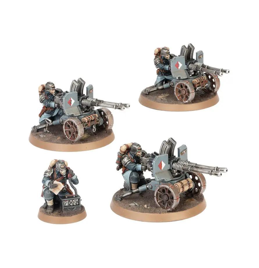Astra Militarum Krieg Heavy Weapons Squad miniatures with heavy weaponry, detailed models from THE MIGHTY HOBBY SHOP.