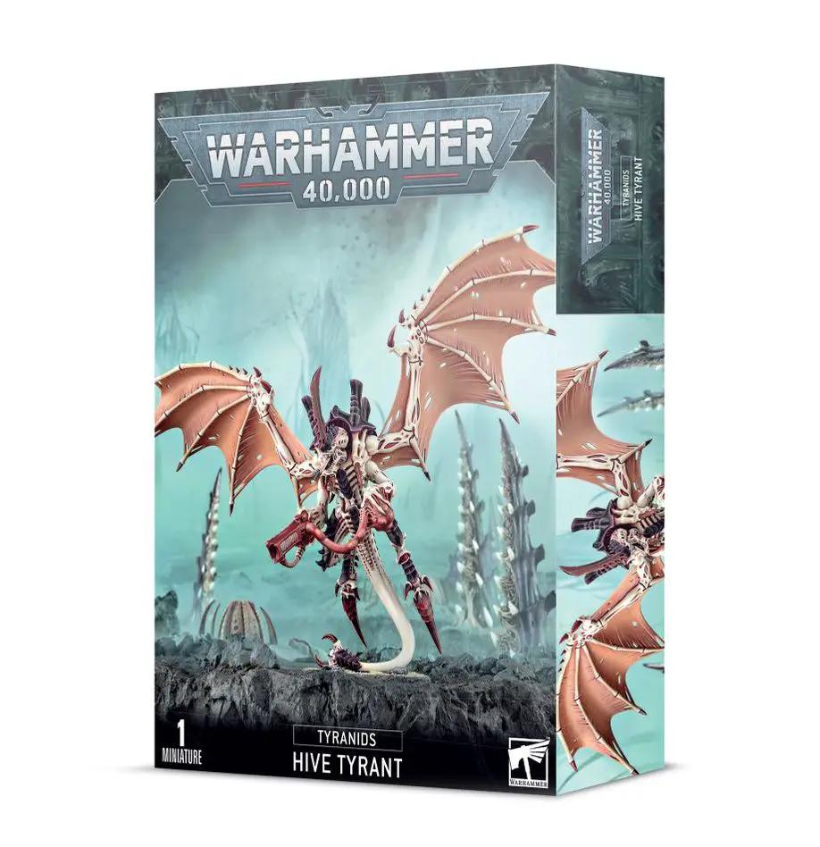Winged Hive Tyrant miniature from Tyranids, featuring detailed sculpting and vibrant colors, designed for tabletop gaming.