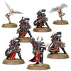 Retributor Squad from Warhammer 40K by THE MIGHTY HOBBY SHOP, featuring painted soldiers with bright armor and detailed weaponry.