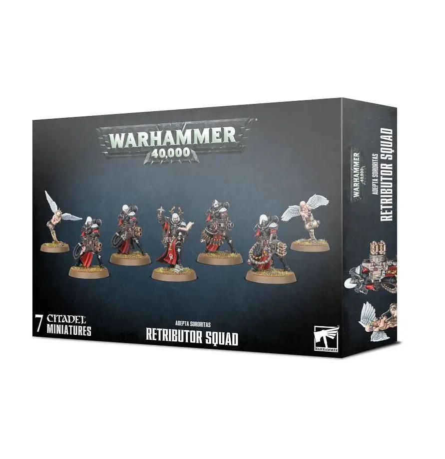 Retributor Squad miniature set from THE MIGHTY HOBBY SHOP featuring detailed models in a box for tabletop gaming.