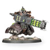 Necrons Lokhust Heavy Destroyer model from Warhammer 40K, detailed metallic robotic warrior with glowing green accents.