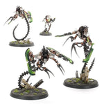 Necrons Ophydian Destroyers from Warhammer 40,000, detailed miniature models in green and metallic colors.
