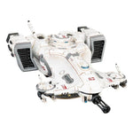 T'au Empire Devilfish model from Warhammer 40,000, featuring detailed military vehicle with sleek blue and white armor.