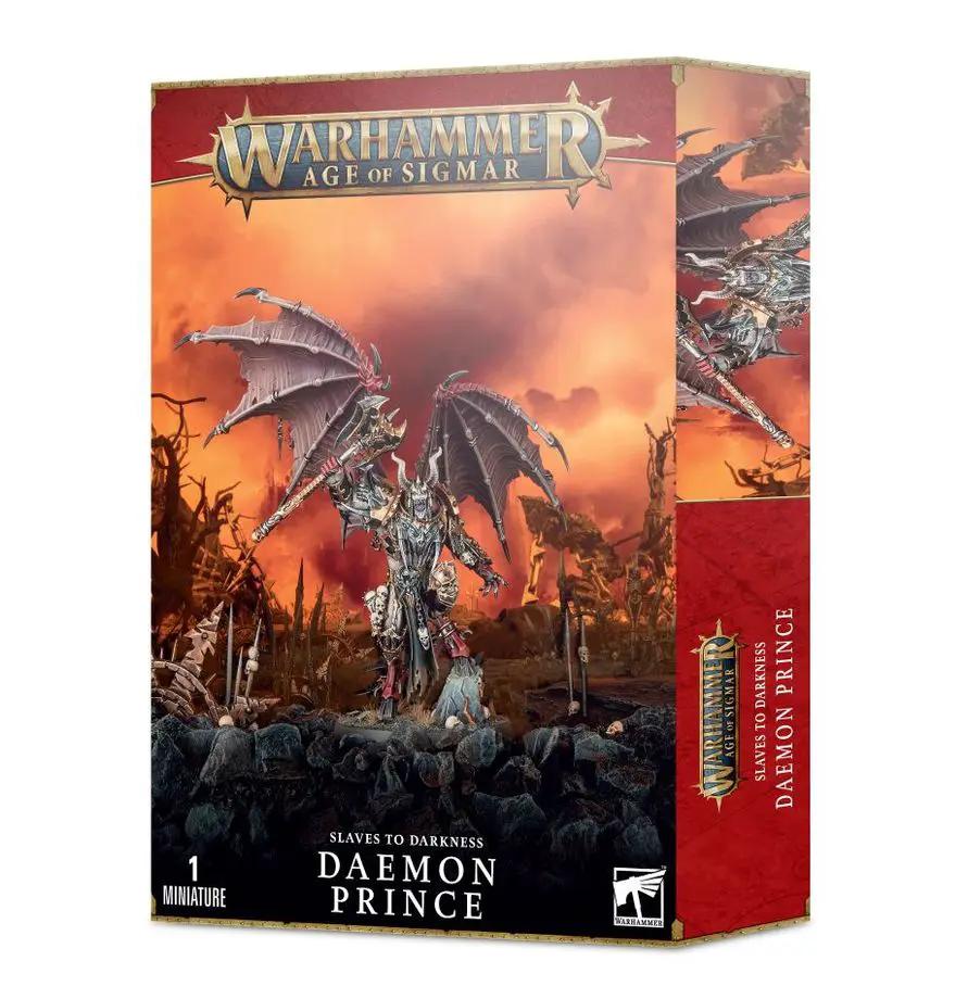 Detailed image of a Daemon Prince miniature from Age of Sigmar, crafted by THE MIGHTY HOBBY SHOP, showcasing intricate fantasy details.