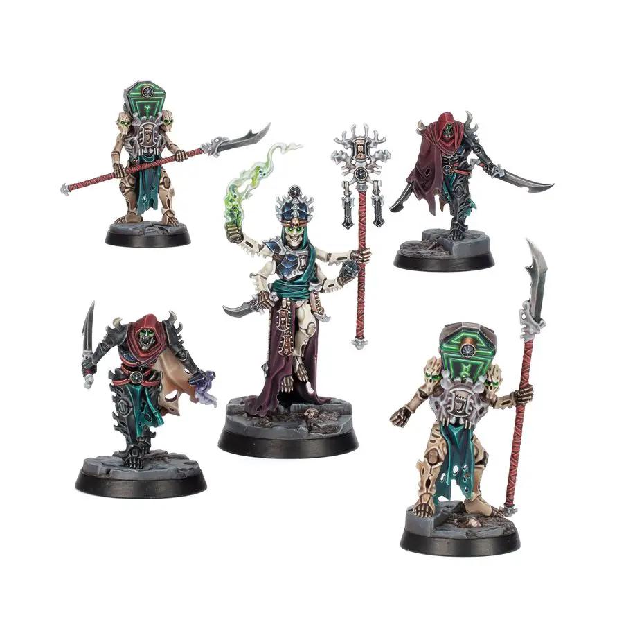 Warhammer Underworlds Thanatek's Tithe warband miniatures by THE MIGHTY HOBBY SHOP, detailed figures on a gaming board.