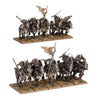 Chaos Marauder Horsemen from Warriors of Chaos, featuring detailed armor and weaponry, on dynamic horseback in a fantasy setting.