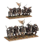 Chaos Marauder Horsemen from Warriors of Chaos, featuring detailed armor and weaponry, on dynamic horseback in a fantasy setting.