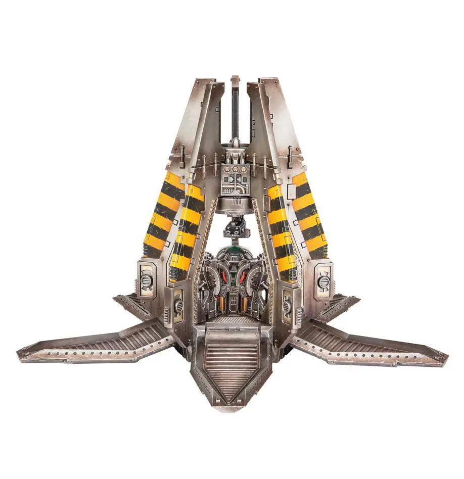 Legion Drop Pod from THE MIGHTY HOBBY SHOP, detailed model for Warhammer Horus Heresy, with armored exterior and landing gear.