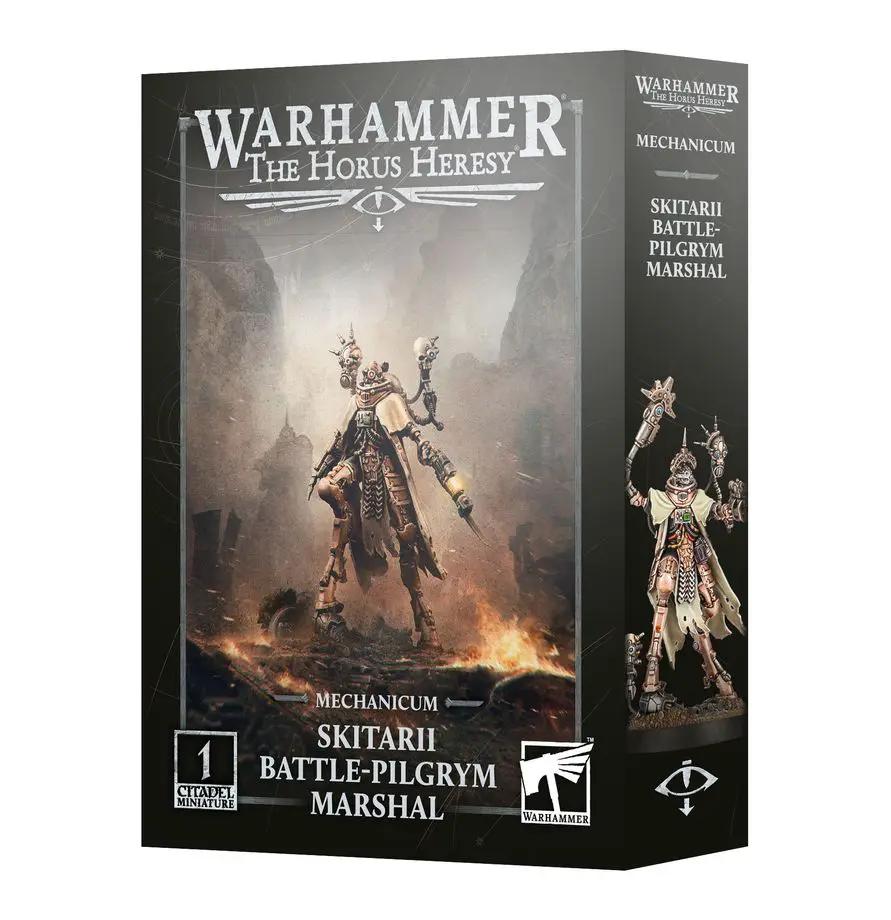 Mechanicum Skitarii Battle-Pilgrym Marshal miniature from Warhammer 40K, detailed model with armor and weaponry, painted in metallic tones.