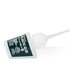 Plastic glue for Warhammer models from THE MIGHTY HOBBY SHOP, shown in a clear bottle with a white cap for assembling miniatures.