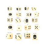 Set of Warhammer dice from THE MIGHTY HOBBY SHOP, featuring colorful polyhedral gaming dice for tabletop gameplay.