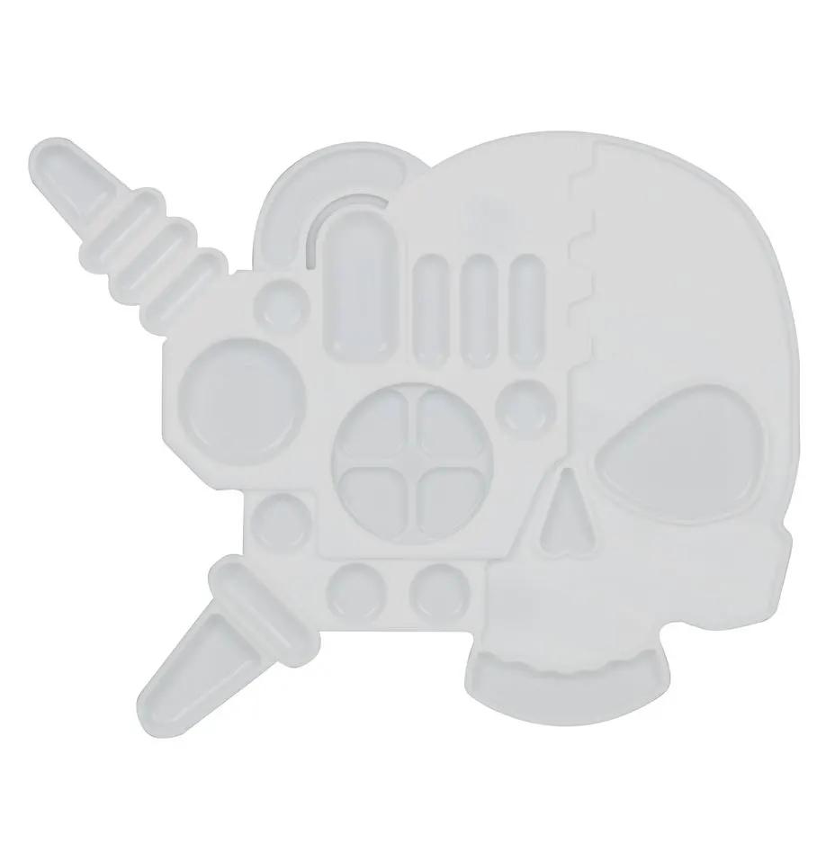 Servo-Skull Palette by THE MIGHTY HOBBY SHOP, featuring a detailed skull-shaped paint palette for miniature painting.
