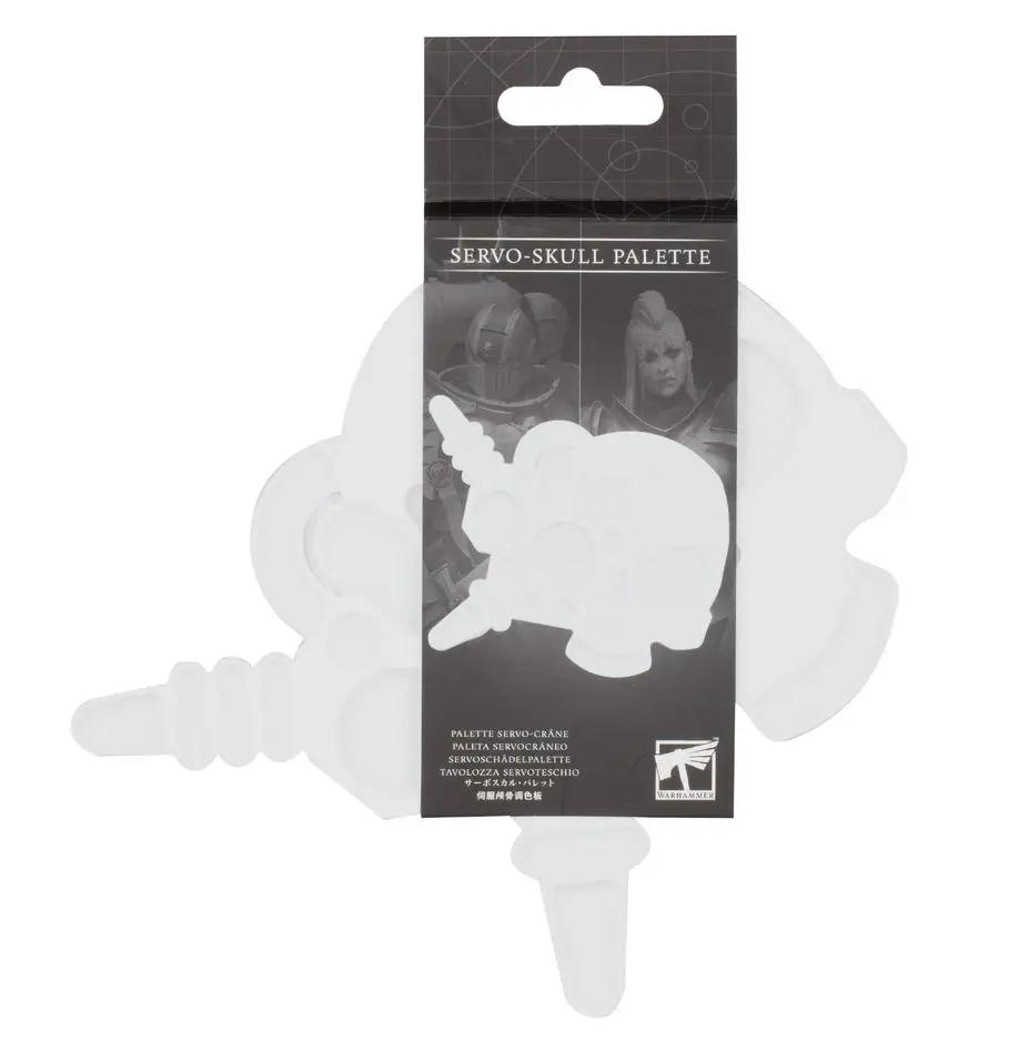Servo-Skull Palette by THE MIGHTY HOBBY SHOP, featuring a detailed skull-shaped paint palette for miniature painting.