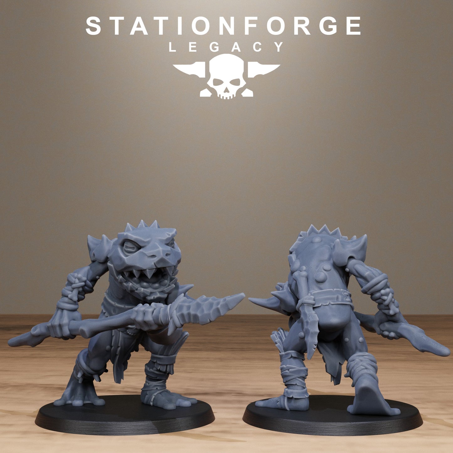 3D Printed Bogkin Spearmen by StationForge Miniatures