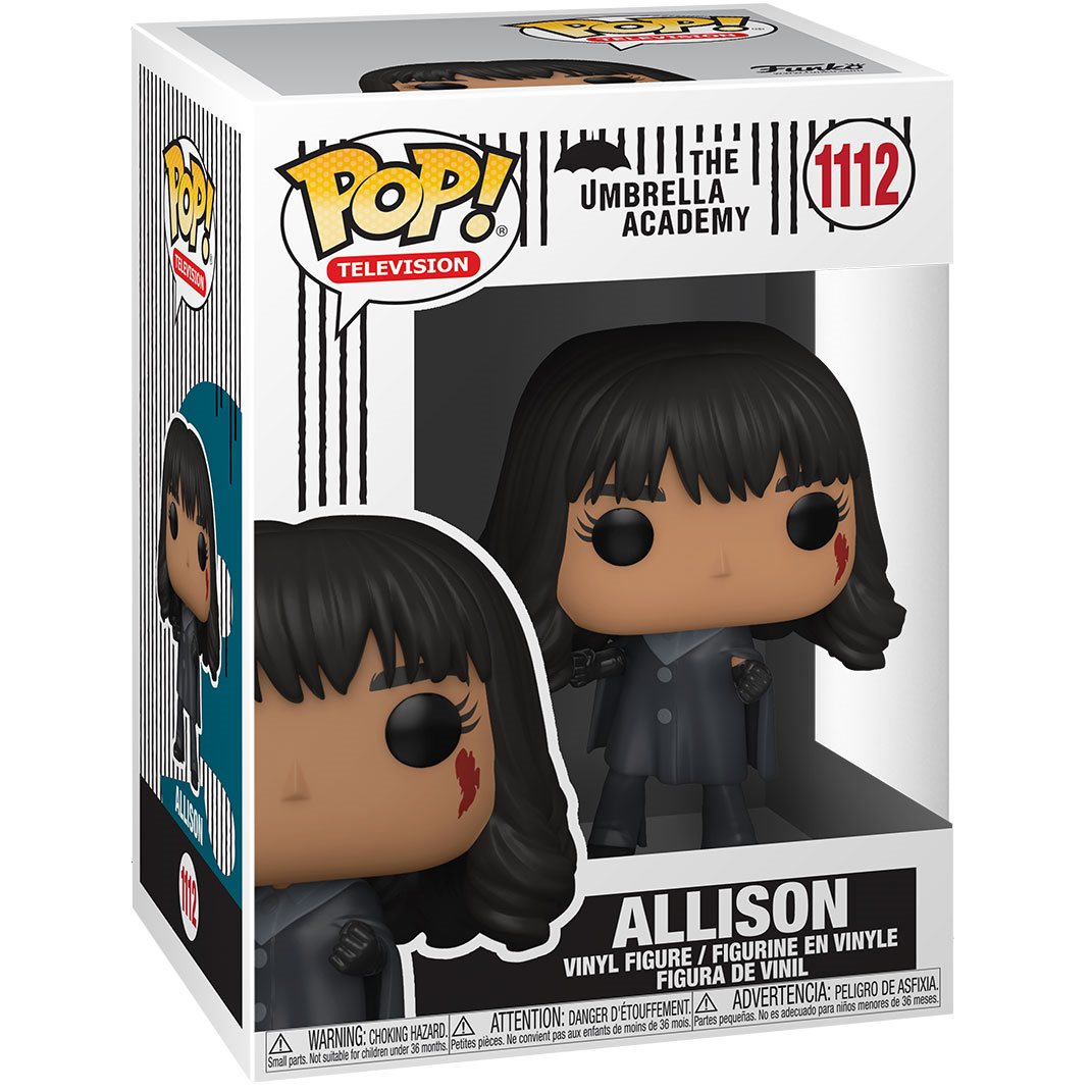 Allison figure from POP! TV: Umbrella Academy by THE MIGHTY HOBBY SHOP, featuring her signature outfit and expressive pose.