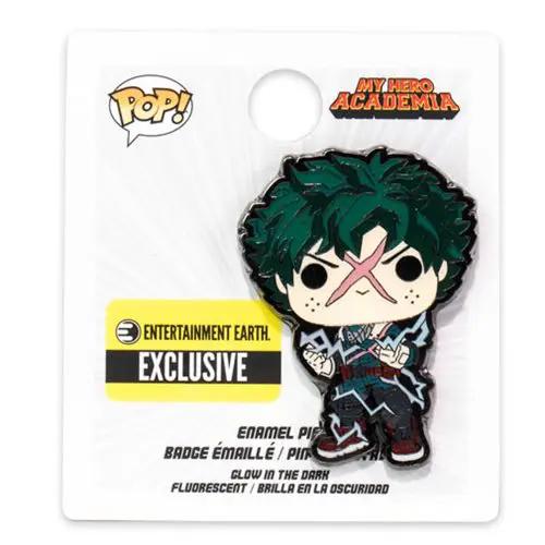 My Hero Academia Deku full cowl Pop! enamel pin from THE MIGHTY HOBBY SHOP, featuring Deku in his hero costume and full cowl design.
