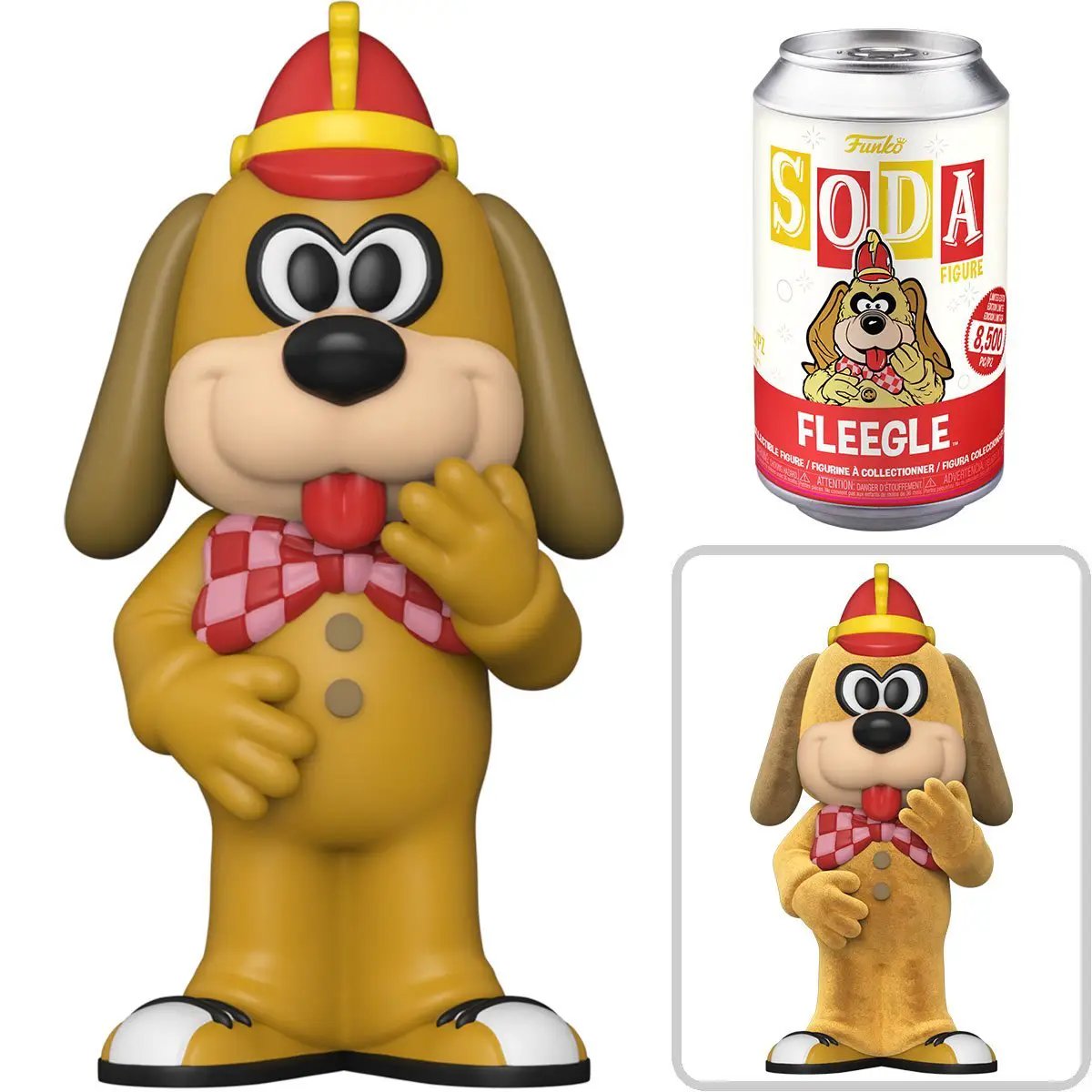 Vinyl SODA Hanna Barbera Fleegle figure by THE MIGHTY HOBBY SHOP, featuring Fleegle character from the Hanna Barbera cartoon series.