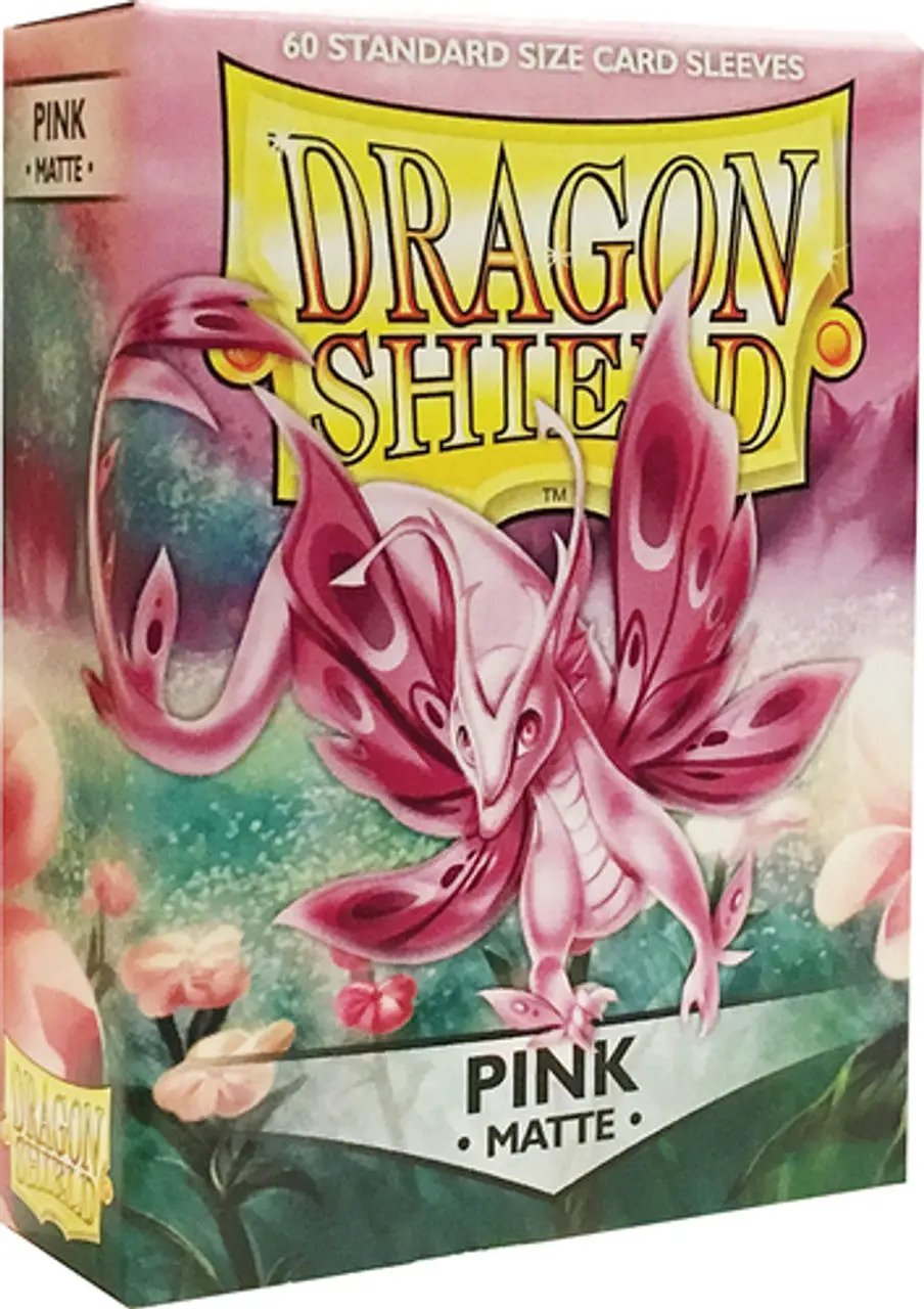 Pink matte sleeves for standard size trading cards, 60-count pack from THE MIGHTY HOBBY SHOP.