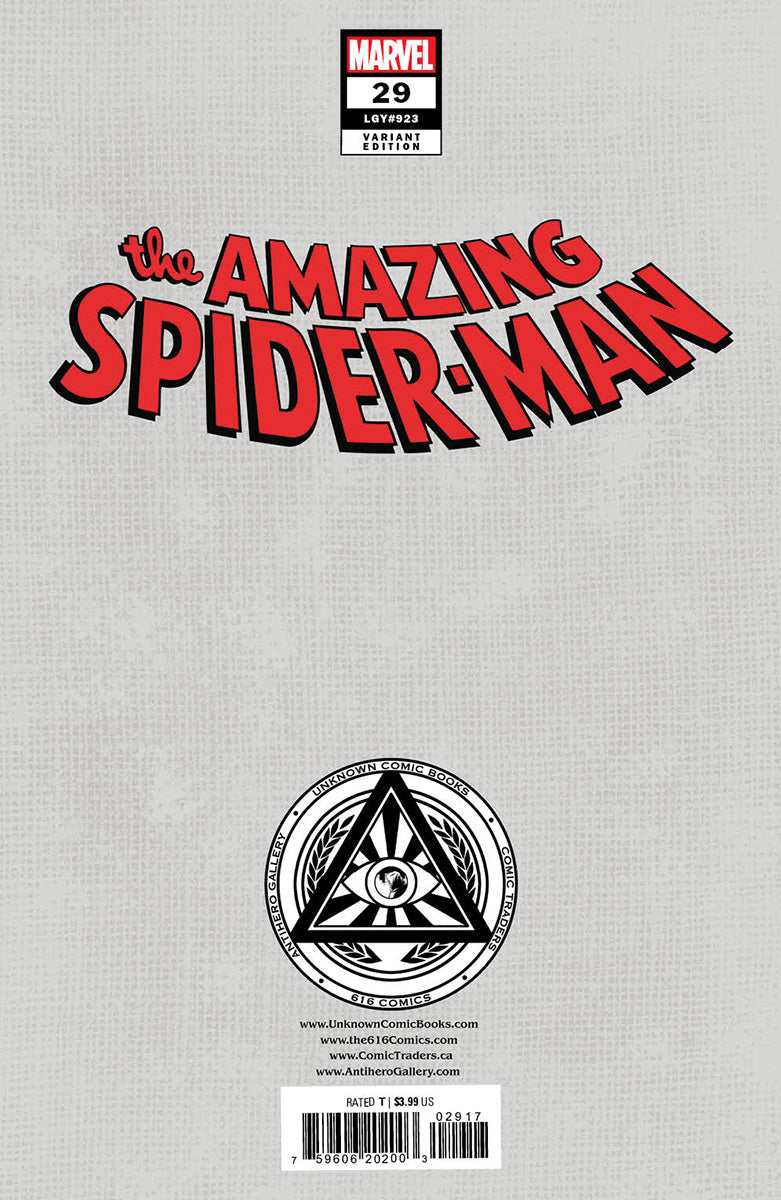 [Foil] Amazing Spider-Man #29 Unknown Comics Nathan Szerdy Exclusive Virgin Var (09/27/2023) by Unknown Comic Books