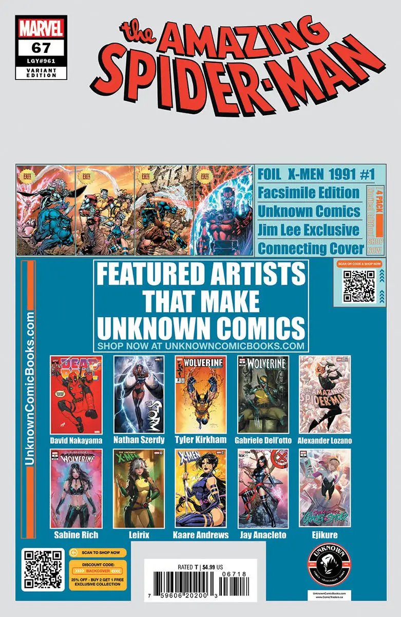 [FOIL] Amazing Spider-man #67 Unknown Comic Alexander Lozano Exclusive Virgin Var (02/12/2025) by Unknown Comic Books