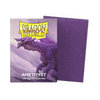 Amethyst matte sleeves in standard size, designed for trading cards, by THE MIGHTY HOBBY SHOP, shown in a close-up image.