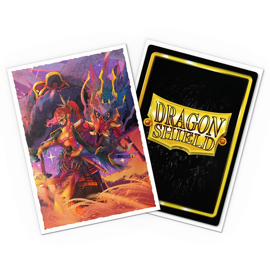 Matte art sleeves from The Fallen series by THE MIGHTY HOBBY SHOP, standard size, showing a close-up of the matte finish and sleeve edges.
