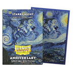 Starry Night matte dual art sleeves in standard size, featuring vibrant night sky design for trading card protection.