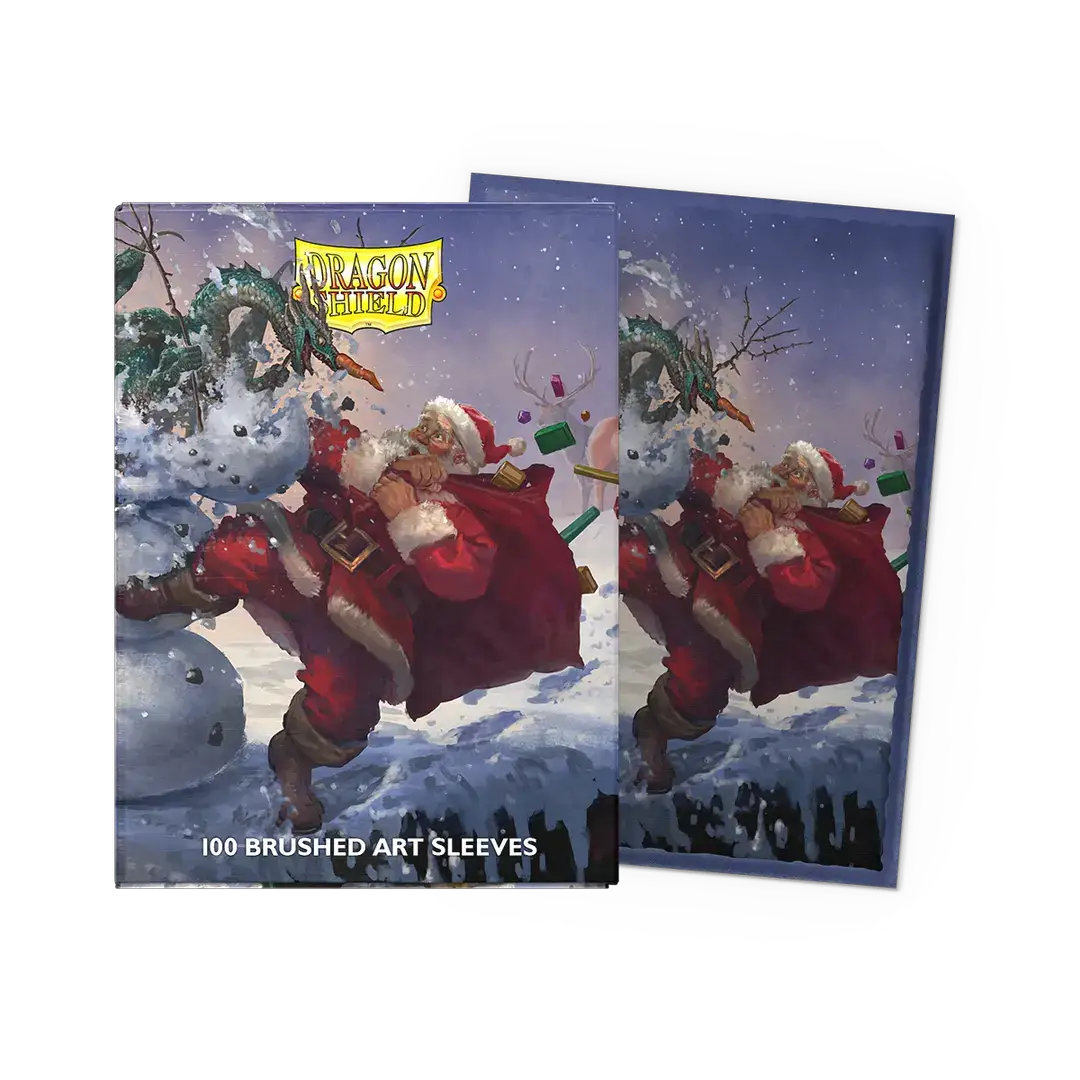 Brushed art sleeves for Christmas 2025 by THE MIGHTY HOBBY SHOP, featuring detailed holiday-themed designs on fabric sleeves.
