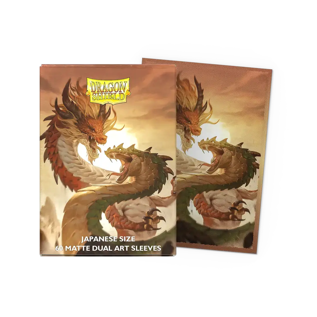 Japanese size Wood Snake 2025 matte dual art sleeves by THE MIGHTY HOBBY SHOP, featuring detailed snake design on card sleeves.